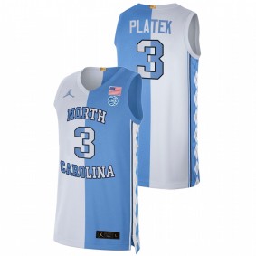 Andrew Platek North Carolina Tar Heels 2021 Blue White Split Edition Special Jersey