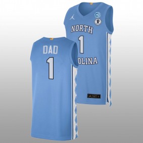 2022 Fathers Day Gift North Carolina Tar Heels Greatest Dad Blue Men Jersey #1