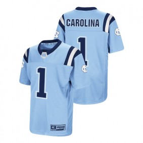 Youth North Carolina Tar Heels Authentic #1 Carolina Blue Foos-Ball Football Colosseum Jersey