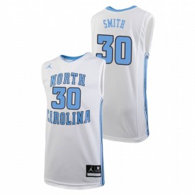 Youth North Carolina Tar Heels College Basketball #30 White K.J. Smith Replica Jersey