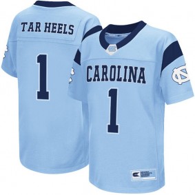 Youth North Carolina Tar Heels #1 Light Blue NCAA Premier Football Jersey